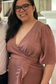 This dress is gorgeous! It is very flattering on my body and made me look like I had some curves. The waist was a tad tight but I think the XLarge would of been to big in the bust area for me! - HANNAH T.