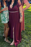 I loved this dress. It would have been PERFECT if they had a petite size. It was long on me and the bust area was too floppy. I had to tape it down to my bra so the girls didn't fly out of the dress. Material is super nice though. Very high quality just didn't fit my body type. - Audrey G.