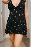 This dress is casual but sexy and just like so many mentioned, the wrap top just sort of falls open so your breasts will be on display. I wore it with fabric tape which didn't hold up so I was pretty exposed by the end of the night (lol). Fortunately, I brought a jacket. I have no waist in this dress which I absolutely LOVE so I couldn't bring myself to return it. I'll get it altered before I wear it again :) - Angelina C.