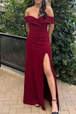 This dress was amazing! Material was thick yet stretchy (SIZE DOWN!!!!). I'm 5'4 normally a Small. The XS length was just off the floor with 3" heels (I preferred it to be an inch shorter, but still worked fine w/o alterations). I wore this to PROM and it was fairly comfortable to dance in. My one complaint is the back kept rolling down whenever I moved my arms. . . I assume if you have a bigger chest that would prevent it, but if you fit an XS, I'm not sure that's a reasonable solution to consider. All in all, still loved it and the price was super reasonable. - Laura L.