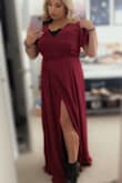 I needed a dress for my engagement photos and I had a hard time finding one. This dress is beautiful but if you're busty you're gonna need a bralette or fashion tape to hold the girls in. Also, it's super long! The short girls need to get it hemmed but i didn't have that much time. I probably wouldn't wear it again until I got it hemmed. But my photos came out beautiful and the color was perfect - Camille F.