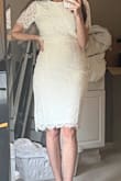 I plan to wear this to my rehearsal dinner. It fit great but I do recommend if you have a larger chest to not size down. I am typically a medium but went with the small to have a more fitted feel. - Stephanie S.