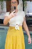 This was perfect pairing with the skirt I bought was comfortable and casually cute can pair it up or down with things was a must buy for me definitely recommend - Alexa B.