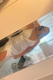 I need to hem it and steam it but Omg I'm in love!! It fits so well, not see-through at all, and I can wear my spanx without them showing at the slit. Can't wait to wear this during my wedding reception!! - Ivy J.
