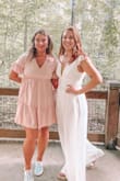 I wore this jumpsuit for my engagement party and was obsessed! I was worried about it being see-through but there is a silky layer underneath everything that made it opaque. Very good quality and heavy materials. It was a little long on me at 5'9" but I wore a platform shoe with it and it was perfect. Overall, I highly recommend it! - Allison M.