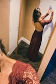 Wore to a September wedding and got so many compliments. Perfect length (I am 5'11 and wore flats). It was a little tight (size medium) but was not uncomfortable. - Christine D.
