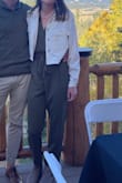 Not very thick material but super cute! Wore for my rehearsal dinner. - Ashley P.