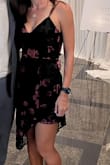 I went one up on the sizing after reading the reviews about the length and was really glad I did. Still fit perfectly and the length wasn't too short. It did get a little warm but overall a great dress. - Bonnie W.