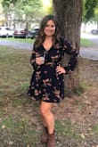 Super cute print and cut. Loved the long sleeves for fall outdoor weddings. Dress up or down. Sits a little short. - Christina C.
