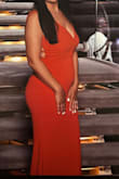 I purchased this dress to wear on a formal night on our cruise. It's absolutely beautiful and fits perfectly. I got tons of compliments!
I purchased both a Med & LG to compare the fit. I went with the large as it fit more comfortably on the hips; It wasn't too snug or too loose fitting. My only suggestion would be to take your pics BEFORE stuffing your face...You could only suck the gut in but so much after dinner! - Cynthia P.