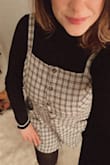 This dress is my favorite outfit for the fall that I bought this year. I paired the dress with a Lulus turtleneck bodysuit and Lulus black platform booties. I feel absolutely adorable in this dress & honestly, as soon as I put it on I felt like Fran Fine in the tv show The Nanny and I'm really pleased with that. I wore this with black tights because it was chillier this weekend, but I'd also wear it bare legged because it's long enough. I couldn't love this enough! I can't wait to wear it again. I would love another color option or two& the style is perfect. - Amanda K.