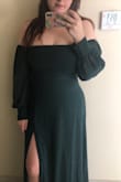 I love the look and fit of this dress. It's super flattering and cute and is perfect for my cousin's wedding in December. It does run a little long (I am 5'7). However, I cannot rate it highly because the dress came with a snag in it. This is super disappointing for the price of the dress. Thinking of returning it but I don't know if they would have my size if I did. - Samanta J.