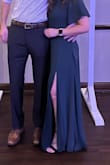 Very light and flows elegantly&I did need to get the dressed hemmed as I'm short but only a few inches. I was comfortable, no areas had gaps or loose areas. Material was warm enough for October weather. Perfect for a wedding or formal ball. - Christine O.