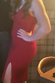 My only complaint is that the underneath layer separates from the main layer, gets bunched up underneath, and then tears easily when you try to pull it down. Fit is great, comfortable, and lots of compliments! - Cydney K.