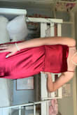 This dress fits so many of the dress codes for my school. Only thing is the slit is a little high, but they can be altered based on opinion. Love the color! Wearing a size up, so it's not as tight and form-fitting, but that was just my choice. - Kendra W.