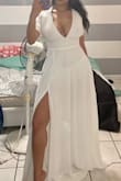 I love my dress! It fits perfectly. I don't even have to wear a bra with it. Maybe skin-tone panties for sure! - Jordana E.