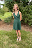 I struggle to find dresses to fit my daughter. She is tall and pretty thin. We bought an xs and had to take in the sides about an inch on each side, take in the straps about an inch, sew bra cups inside, and tack the center together. Aka in all we spent $91 on alterations! More than the price of the dress! I think if you are normal size this would fit well, although you'd definitely need some sort of bra situation. - Jen G.