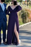 I got so many compliments on this dress! The purple color was perfect for a fall wedding. I love the low back and the high slit. My only complaint was that it was a bit long even with heels, walking up and down stairs was hard. - Heidi L.