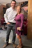 Love this dress! The color is more mauve then purple which is really pretty, it is a little short but I wore spandex and felt comfortable! Don't worry about showing legs in cold weather bc the sweater packs some heat!! Super soft and sexy! - Molly E.