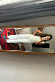 This white jumpsuit is stunning on!! Its made for the 57+ ladies. I was looking to get it hemmed to fit my height, but found comfortable 5 inch heels that help with the length on this. 

Con: Hard to zip up and down by yourself, will need to designate a bathroom friend to help every time you need to go. #worthit - Phon M.