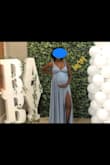 This dress was perfect for my baby shower. The fit was perfect except for the to which was a bit loose. I didn't have enough time to have it altered so I just rolled the sleeves. - Ashley A.