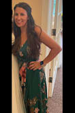 I loved the material of this dress- it felt like silk and it was so comfortable!! I had a hard time choosing the color but the red was out of stock so I chose the green- it was very complimentary to my green eyes. I loved the dress. The only negative is that it is very long but I'm also a tiny person so I def need to get it hemmed for the next event! Overall tho/ it's a great dress and a great price!! - Kimberly G.