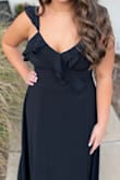 My daughter is on HoCo court & seniors are required to wear long black dresses. This fit her PERFECTLY. No alterations necessary. She is pretty curvy (smaller waist/big booty). The style was SO flattering for her. Wish we had another excuse to wear it! - Joelle M.