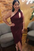 Love the dress! Bought in a large and a medium however, kept the medium as the large was too big on the breast area. Agree with other reviews the zipper was the most difficult part as it gets snagged in the fabric but got many compliments on the dress and was form fitting yet flattering and hides the Fupa for women who have a little belly. - Joanna M.