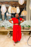 I purchased the white (XL) version first. It runs a little larger so I made sure to get the red one in L. I've worn this outfit a few times and have received multiple compliments. Would definitely recommend purchasing this dress! - Nachelle A.