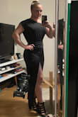 Very trendy, but comfortable. The fabric looks casual but the style of the dress is fancy. - Sarah R.