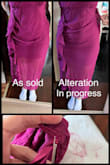 The model pose is making the dress looks like it lays nicely. But the ruched fabric in the front panel lays like a baggy sack. The lining fits like expected for a medium so it isn't a size or shape issue there, but the top fabric is about 2 sizes too big and creates a deflated balloon look at your belly.  I had to get into my sewing supplies to disassemble the dress at the lining slit attachment and take up the extra panel fabric in 2 places so it lays the way you'd expect ruching to do without a leg kick. Kept the dress because of the color and fabric, but it was designed oddly or someone grabbed the wrong panel in the assembling of the dress. Glad I have a sewing station for this one! - Jenna R.
