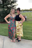 This dress turned out sooo good! It has gorgeous colors that aren't over the top but still rich and the pop of pink is so fun. I had a baby a few months ago and am still working to lose the weight in my midsection so I was nervous about how I would feel in this dress but it was very flattering and I received many compliments. Loved this dress! - Maria M.