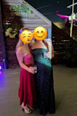 Obsessed with the material and color! This was my bridesmaid dress and was very comfortable throughout the night. I fluctuate between sizes 8-12 so I ordered a Large but should've gotten an XL. when I wanted to exchange it for the XL it was sold out. I was so in love with the dress and felt my best in it that I actually went to an alteration shop and they added a corset panel to the back so it would fit. I think it ended up looking cooler in the back and almost wish it was made with a corset instead of the zipper because it helped the dress stay up since it's strapless! I have board shoulders and a booty and there was no chance it was gonna zip up. I would say size up because you can always get it taken in just in case. I'm 5'6, wore 3-inch heels, and did not need it hemmed. The first photo is actually me wearing my fun sneakers underneath the dress at the reception (comfortable and can't even tell I'm not wearing heels!) After the sizing issue- overall stunning dress! - Megan P.