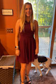 This dress fit very well. It is perfect if you need a short fun dress for fall. - Tamra S.
