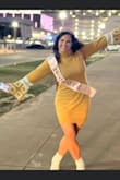 I loved this dress so much on the model. The color, the 70's look of the sleeves, the white boots with it! I wore it out on my birthday weekend trip and got so many compliments. - Erin T.