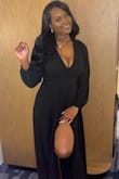 This dress was so beautiful. I wore it as a bridesmaid, and it fit almost perfect. I ordered a large and everything fit except the bust area. I wore it with a strapless backless bra and without one. Overall, it was an amazing dress! - Jakaya D.