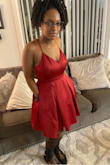 I ordered two dresses and had them rushed.  So glad I did. This dress is so pretty and I love the pouf underneath. My daughter loved the dress and got lots of compliments!
It's got pockets! EEeeeeek! - Charteque M.