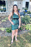 I have ordered several dresses and they fit perfect every time. The high quality of the dress and the stylish cut is a perfect fit. I got several compliments and the dress was everything I could have wanted! I also ordered this in pink! - Alexis B.