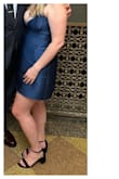 Gorgeous dress, gorgeous color, but the waistband had no stretch and made the bust distort a little bit in my opinion. If I ordered it again I would go with the size up and plan on getting the straps shortened. Perfect length though for a fun cocktail dress! - Megan T.