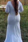 Such great quality for a $100 wedding dress! Material is thicker, double lined, and perfect for a fall or winter ceremony. Added a $13 jeweled belt from Amazon and it was the perfect dress for our shall, backyard ceremony. - Ali R.