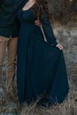 I wore this dress at 6 months post partum for our family photos. It's flattering and classy! The chiffon flows so beautifully. - Austin F.
