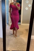 This dress was amazing! Great quality and perfect fit! A little hard to get on since there is no zipper, but stayed in place all night long dancing and got a ton of compliments. Super flattering. The hot pink was lit. Wish it was in stock in other colors would order more! - Tracy K.