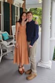This dress fits perfectly on and for the occasion. Simple, vintage, and elegant style. Adjustable straps. Beautiful peach coloring. Plus pockets. - Madchen M.