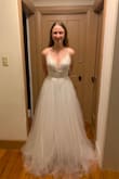 I loved this dress! I didn't end up choosing this but it was SO pretty and definitely had princess vibes. I was worried the skirt wouldn't look very full and it definitely did. One thing is if you don't like sparkles, it's very sparkly, but most of the sequins are on the tulle layer just under the top one, so you could remove it and just add a slip or something underneath for volume. Very impressed with the detailing and quality of the fabric of the dress too. The only thing that made me nervous were the straps, they were very pretty but delicate and seemed like they could detach, but probably not after one night lol - Jessica P.