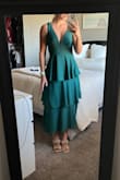 This neckline is so flattering and the color is so pretty. I will be wearing this for a winter wedding. - Maggie