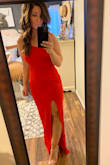 Snug in all the right places. I'll have to get it hemmed but otherwise perfect - Amanda L.