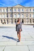 My family lives in France and every time I go back to visit, I feel the need to dress fashionably so I decided to wear this to stroll around town. I got so many compliments. This dress hugs you in all the right places and the ruffles are so fun! I've actually gained a few pounds since buying this dress and I love it so much that I am going to buy a new one and size up. - Ami A.