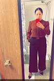 These are just as pictured and expected! Only complaint is that my left shoe was made slightly imperfect, the inside of my foot hangs out a little so it feels like my shoe is gonna fall off, I definitely can't drink while wearing these because of that cuz I'm sure I'll break an ankle. But super cute, I wore them to the office (picture attached) and I've worn them w some skinny pleather pants w/ a cozy mock neck sweater to a semi-fancy bar and both outfits were so chic w/ these!
Oh! I usually wear 6 w heels that I intend to wear w no socks, got a 6-1/2 & fit perfect. Half size up! Especially because these have plastic on the side of them so they do cling to you & but in the normal way plastic does. - ISABEL S.
