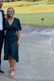 I ordered this dress for a fall wedding. It's flattering and super comfortable! Wrinkles easily, but that's typical with satin and a steamer takes them right out! - Liz D.
