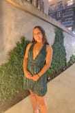I loved how this dress looked, if you have small bust like me you may want to go with a different option unless you use dress tape which is what I ended up doing. It is the perfect length not awkwardly long or too short. Perfect for homecoming or a wedding! - Annika O.